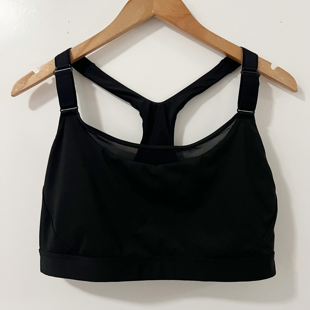 Athleta Advance Bra Womens Black High Impact Adjustable Racerback Sports Bra